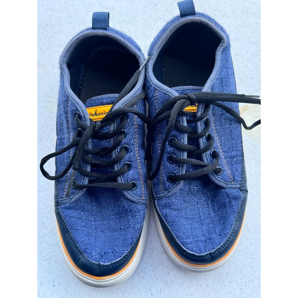 OrthoComfoot Sneakers Womens 8.5 Blue Canvas Orthopedic Walking Shoes 21SG01‎